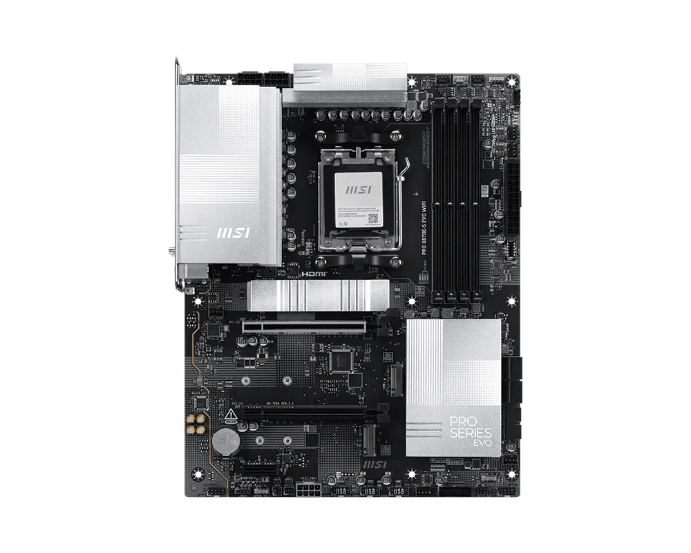 MSI PRO X870E-S EVO WIFI AM5 MB 4xDDR5 4xSATA 3xM.2