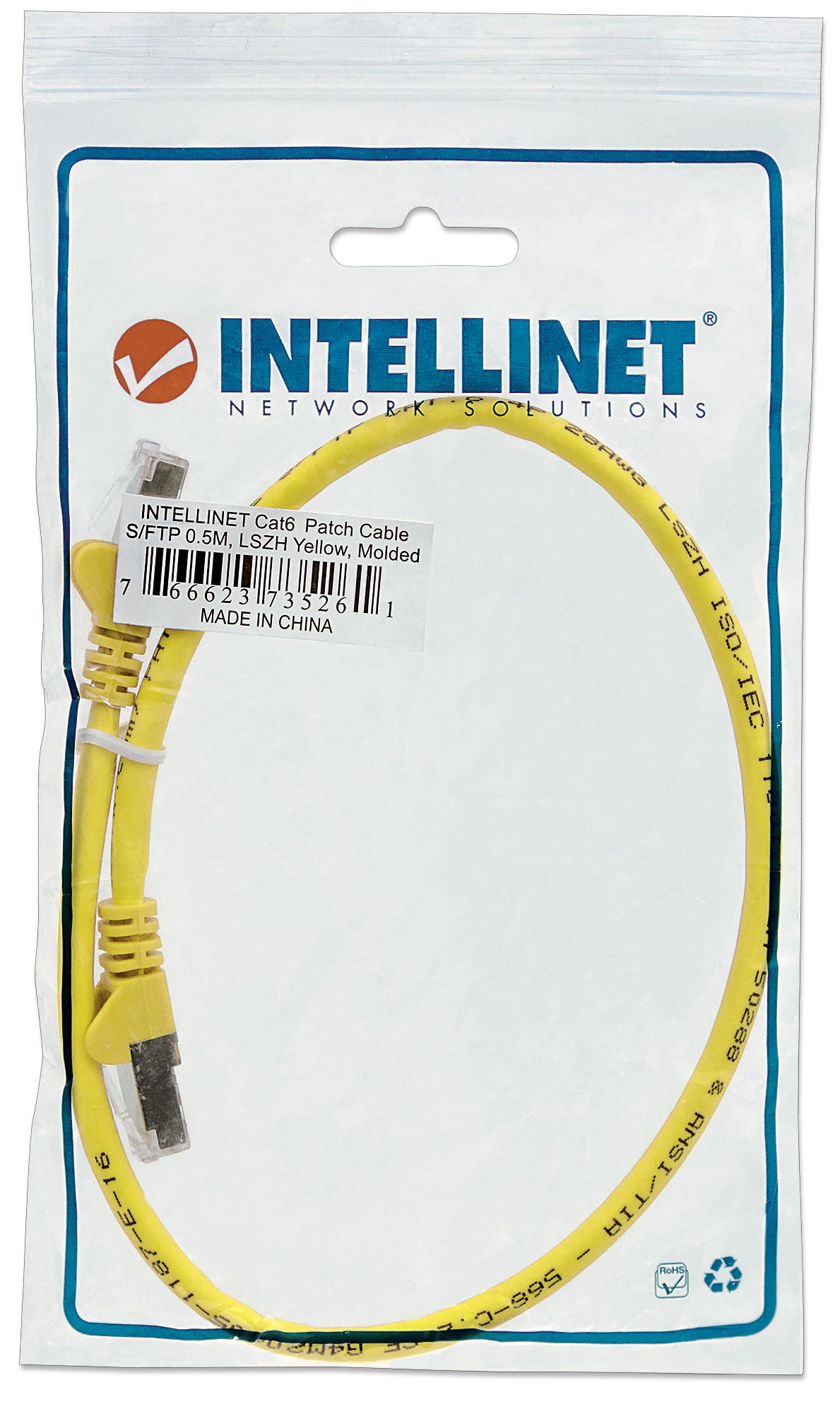 INTELLINET Netzwerkkabel Cat6a S/FTP 1,5 m gelb vollkupfer Cat6a-zertifiziert LS0H RJ45-Stecker/RJ45-Stecker