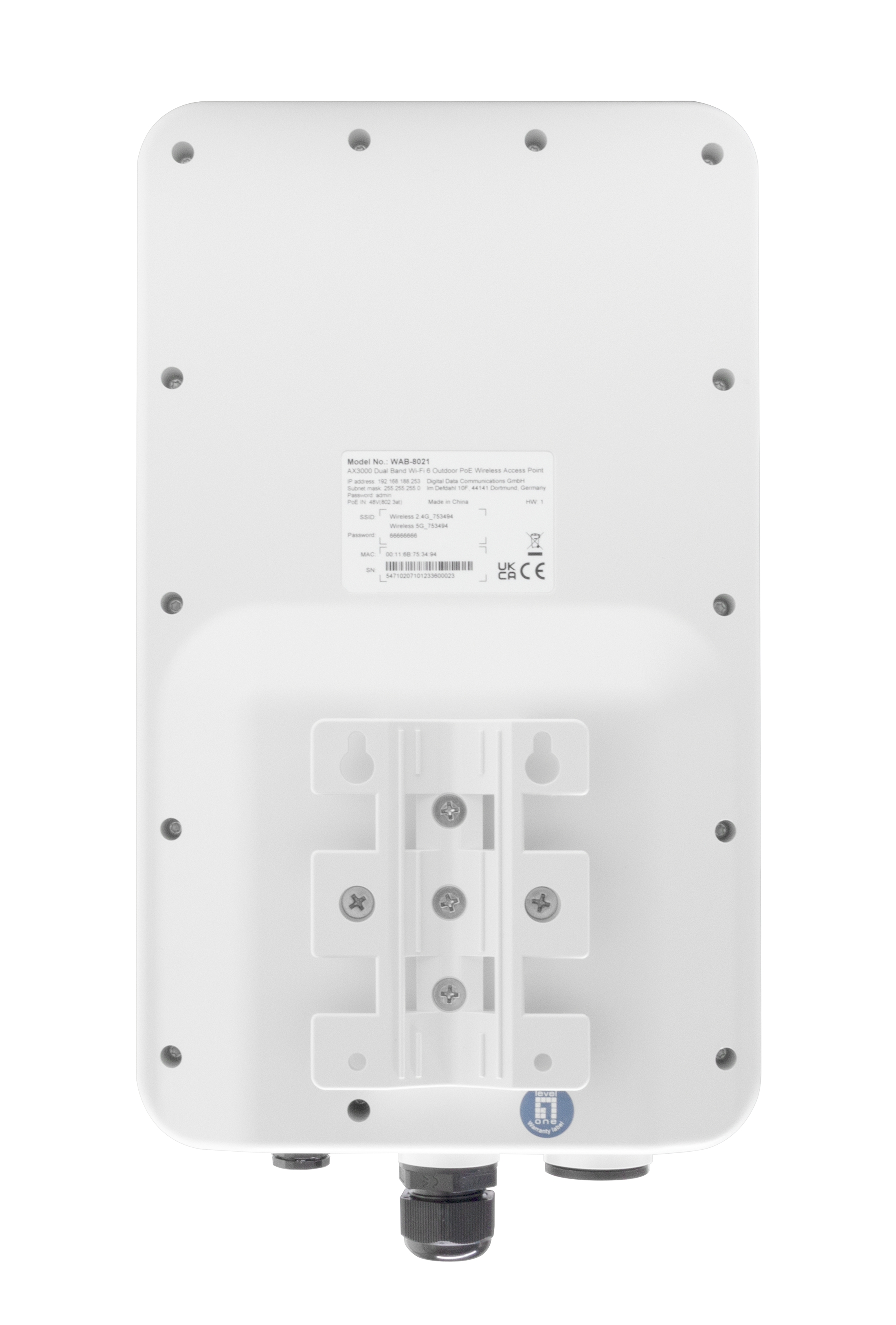LevelOne WLAN AP AX3000 Outdoor/Dualband/Wifi 6/Omnidirekt.