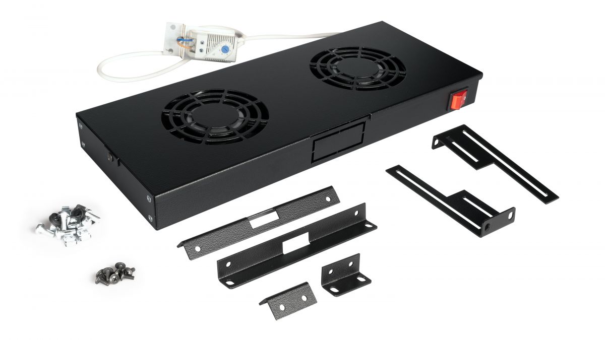 Equip 19 Lüfter für Serverschränke/2xLüfter 1U RAL9005