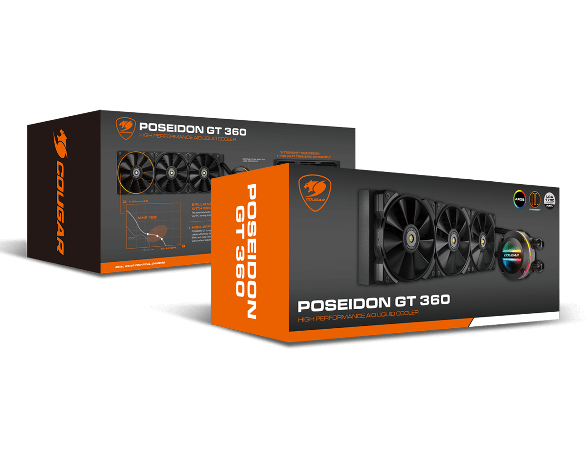 COUGAR CPU Wasserkühlung Poseidon-GT 360, ARGB, Schwarz