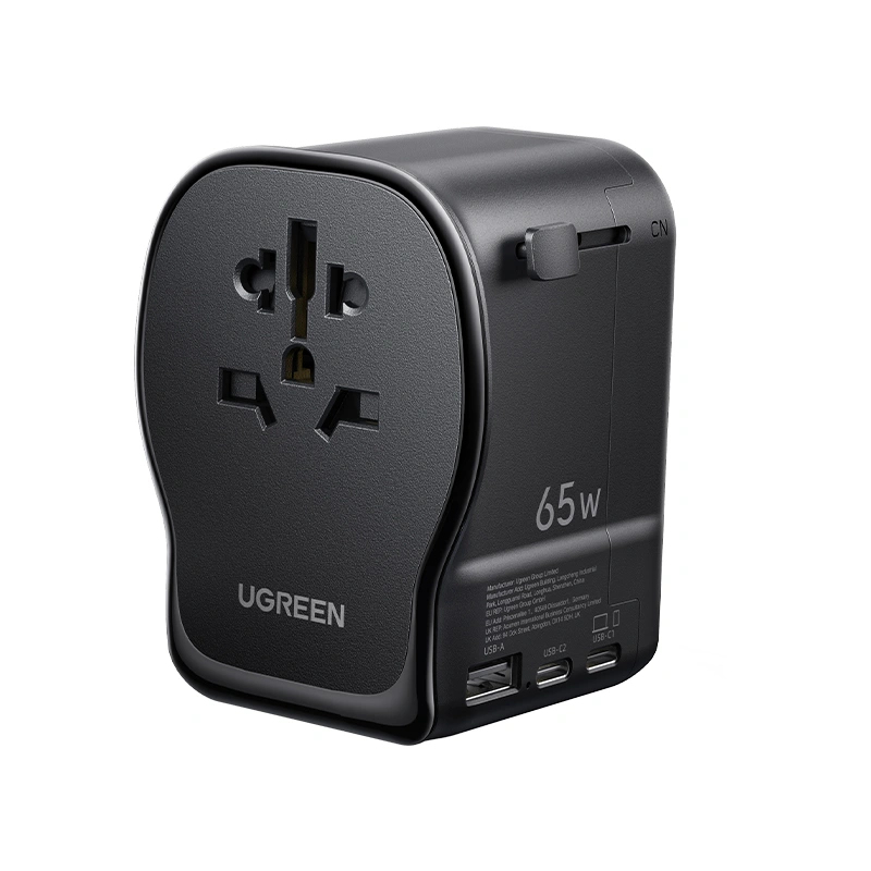 UGREEN S550 Universal Travel Adapter 65W Reiseadapter mit Typ B (USA) Typ E/F (EU) Typ G (Großbritannien) Typ I (Australien/China)