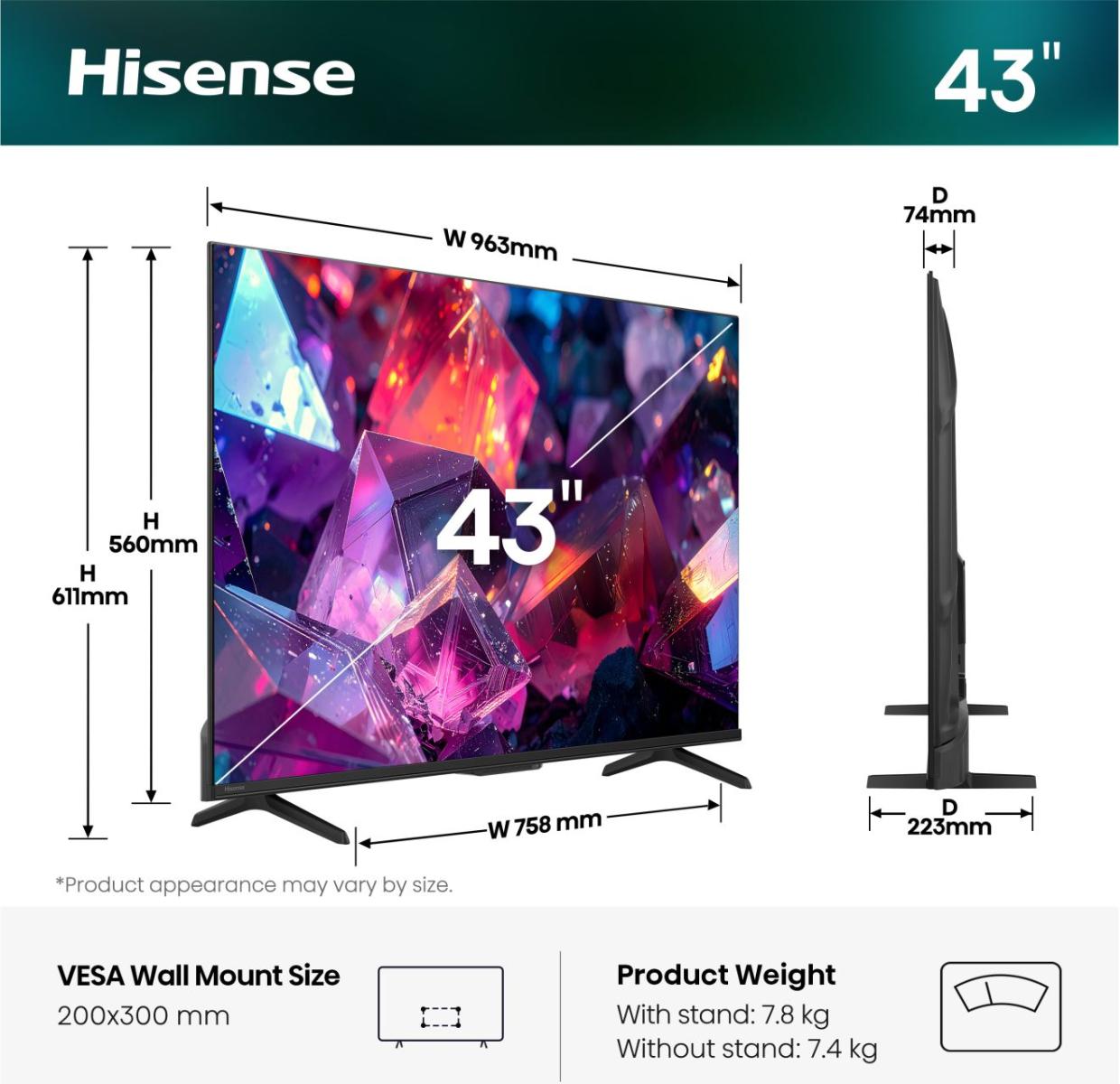 43E7S PRO Hi-QLED-Fernseher