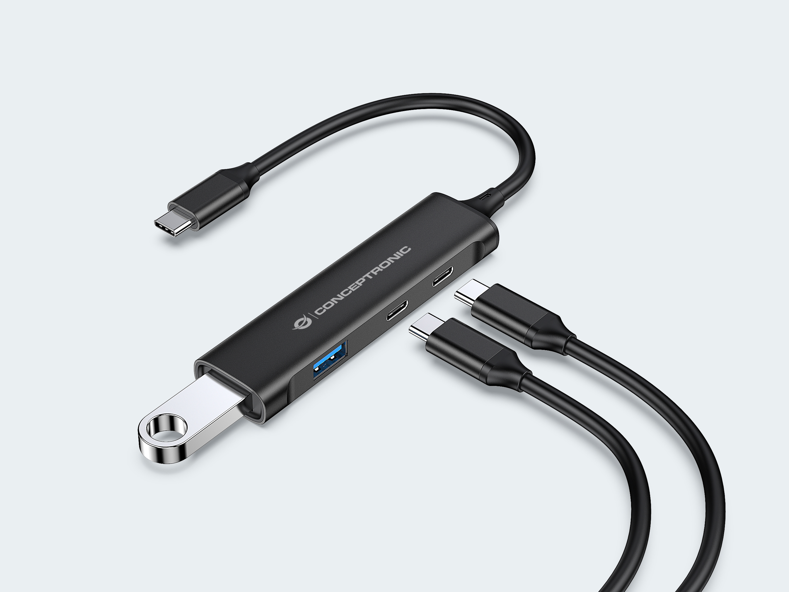 CONCEPTRONIC 4-Port Hub USB-C3.2Gen1->2xA3.0/2xC o.Netz. sw