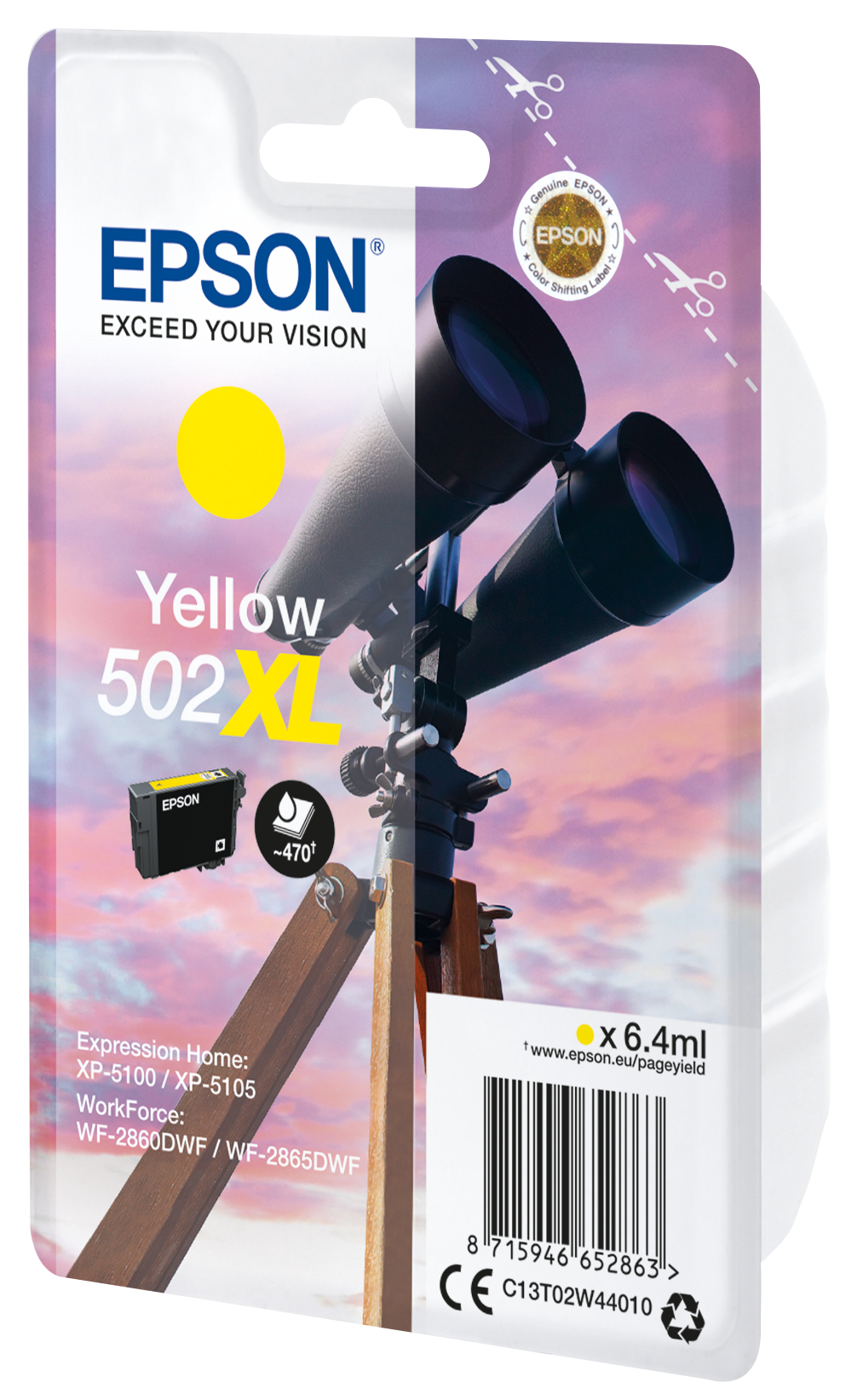 EPSON 1LB Singlepack Yellow 502XL Ink SEC w/s