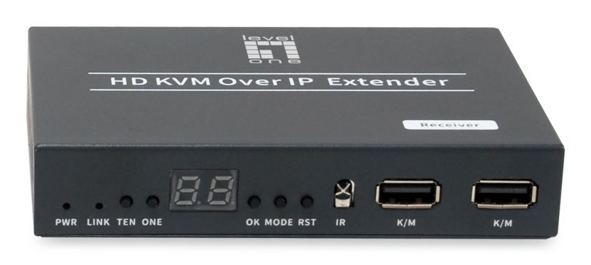 LevelOne HDMI über IP PoE Empfänger USB-A 150m sw