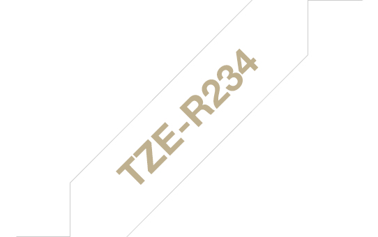 brother Textil-Schriftband TZe-R234 TZER234, 12 mm, gold auf weiß, 1 St.