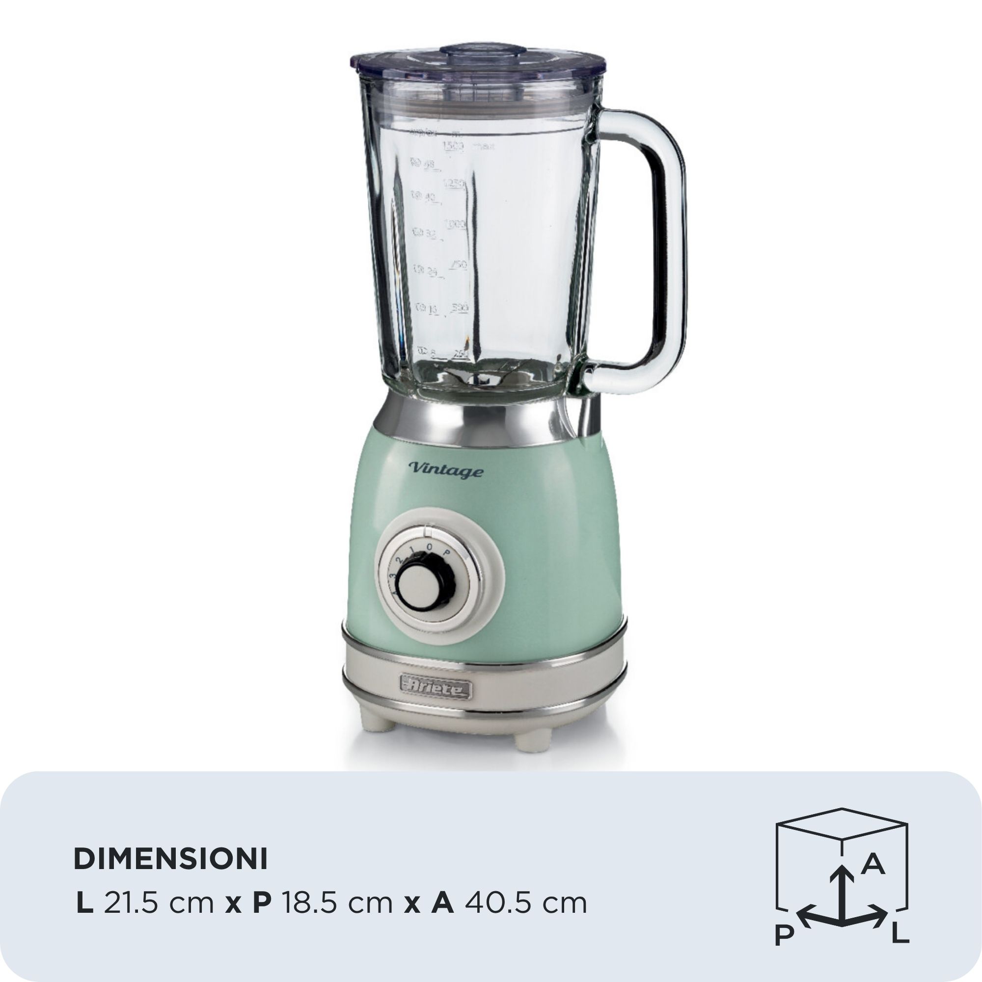 Standmixer Vintage green, Glasbecher