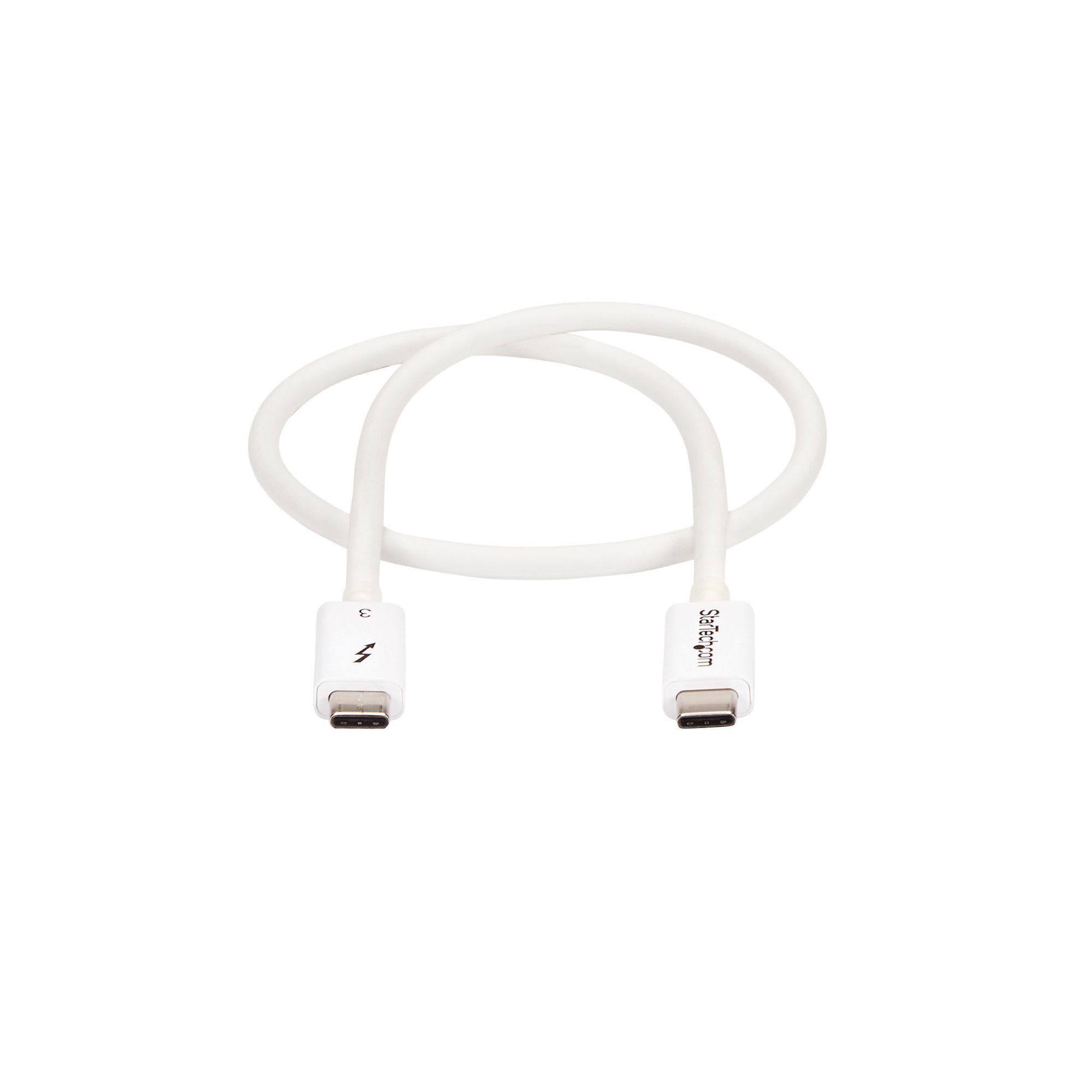 STARTECH.COM Thunderbolt 3 Cable - 40Gbps - 0.5m - White - Thunderbolt USB and DisplayPort Compatible