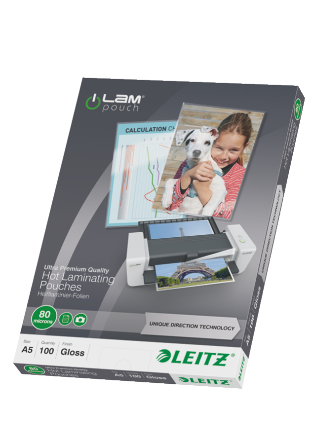 LEITZ Laminierfolien UDT glänzend für A5 80 micron, 100 St.