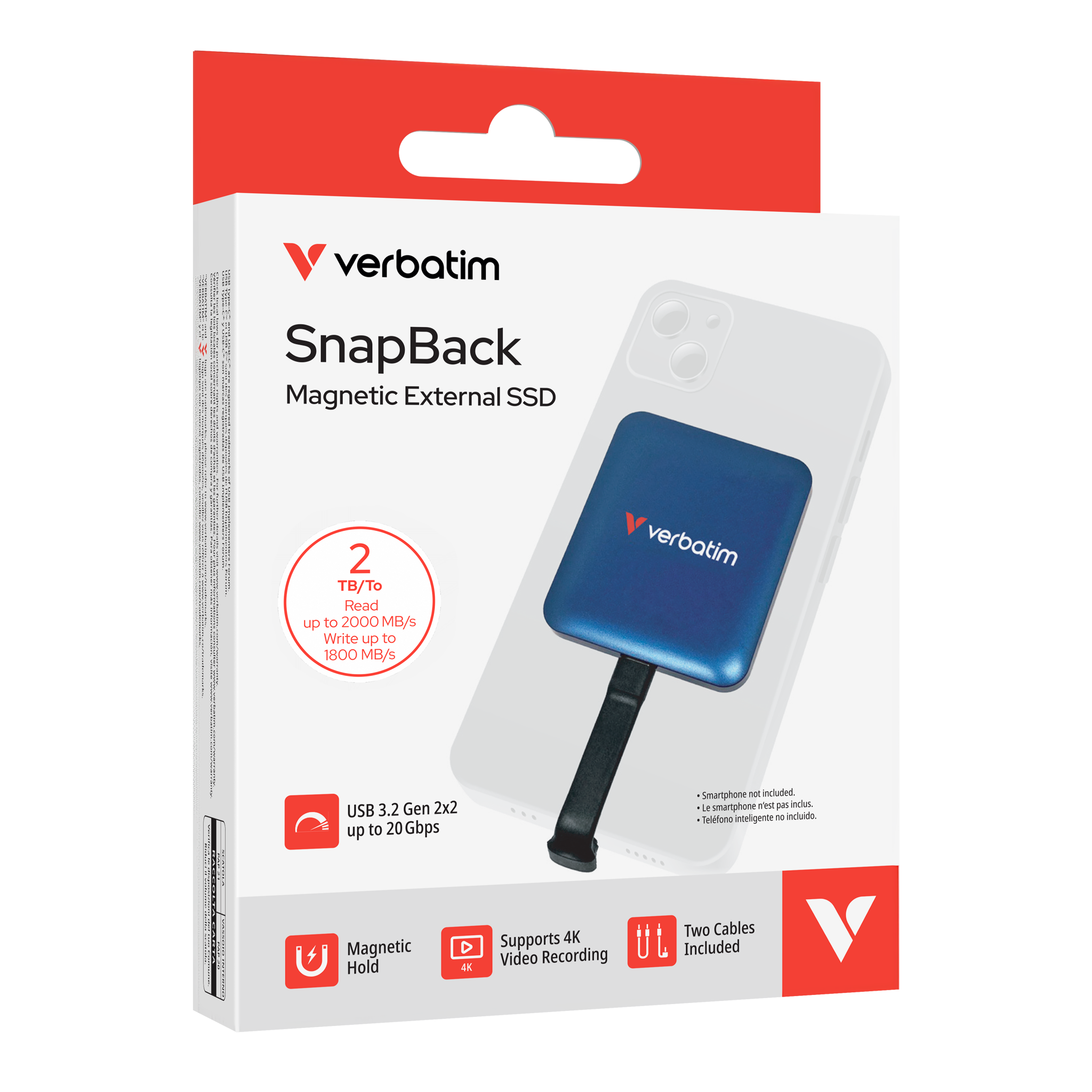 verbatim SnapBack 2 TB externe SSD-Festplatte blau