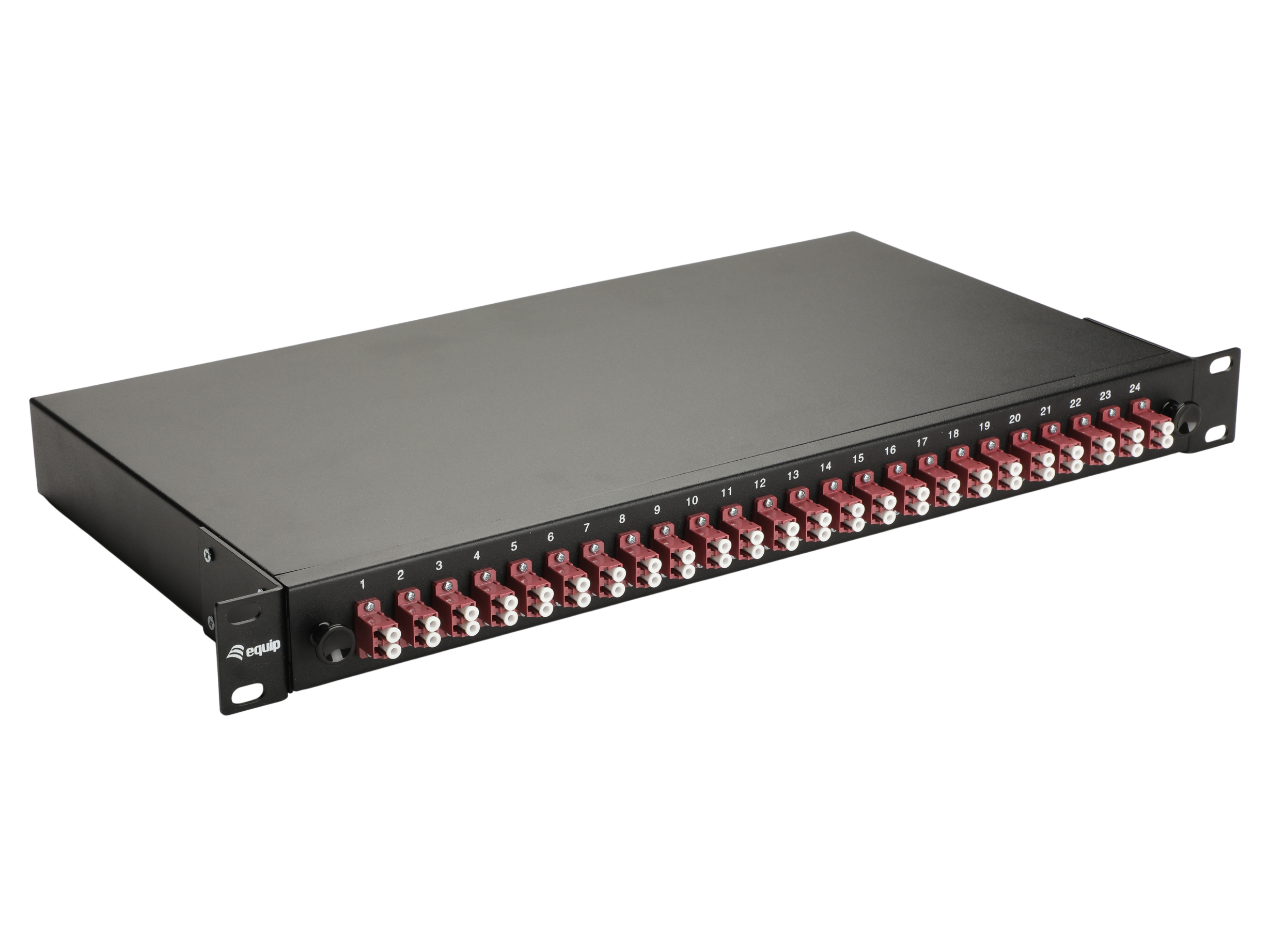 Equip LWL-Spleißkasten 24-Port LC-Duplex OM4 1U komplett sw