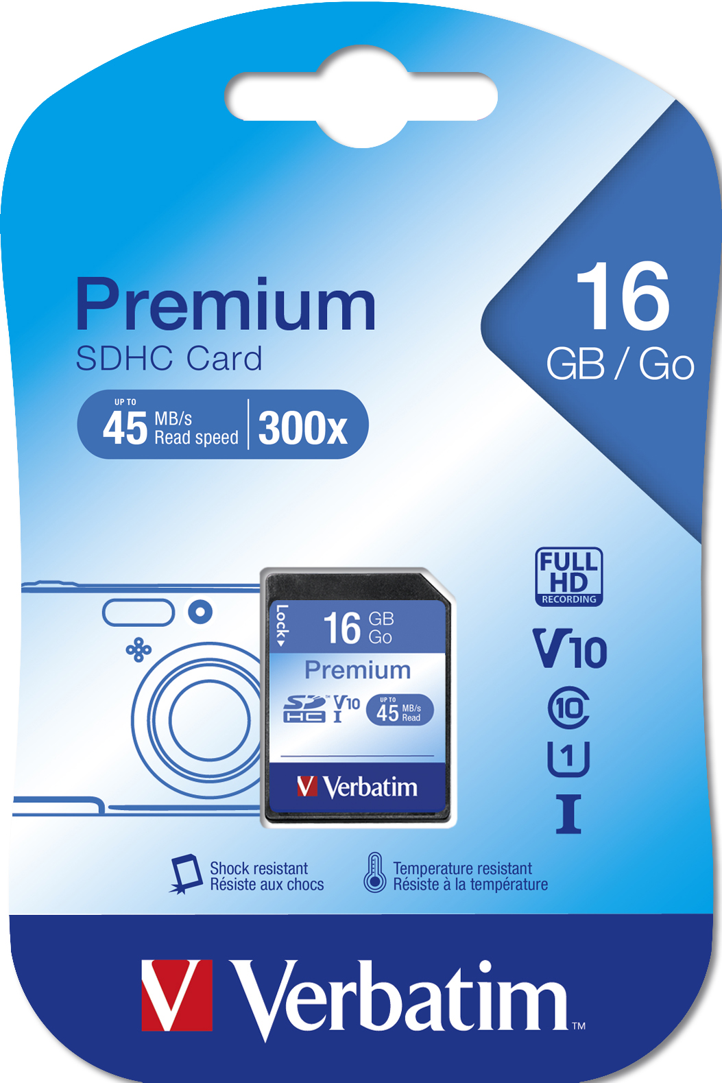 SD Card 16GB Verbatim SDHC Premium Class 10 retail