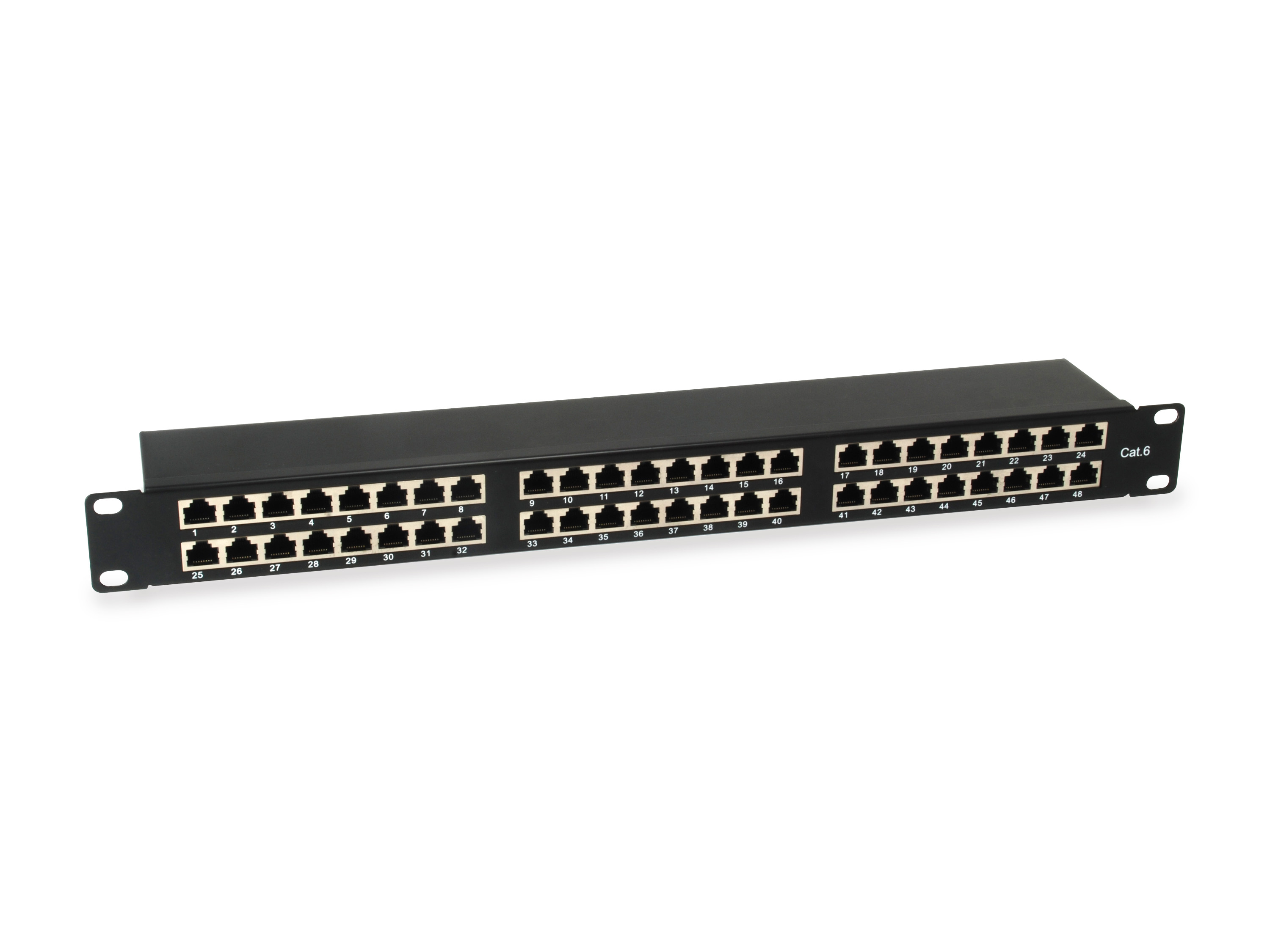 Equip 19 Patchpanel 48xRJ45 Cat6 FTP 1U 250MHz RAL9005