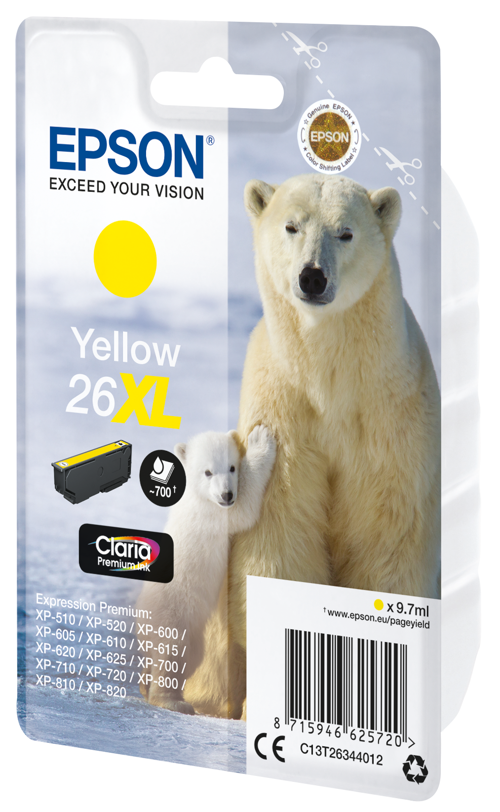 EPSON 26XL / T2634XL (Eisbär) gelb Druckerpatrone