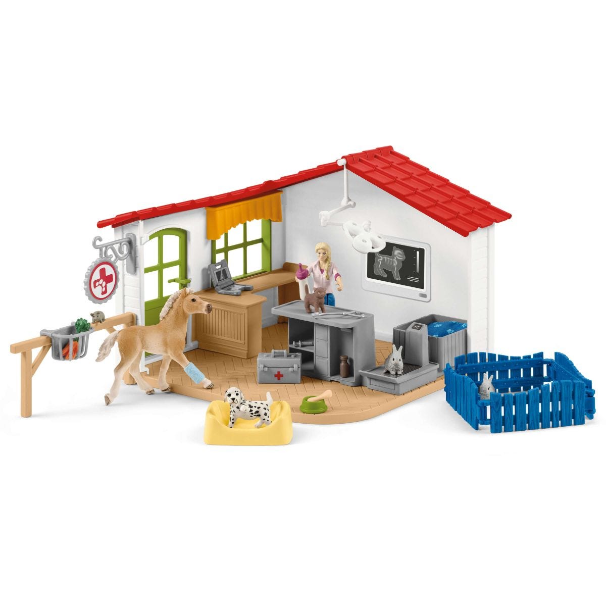 Farm World Tierarzt-Praxis mit Haustieren, Spielfigur