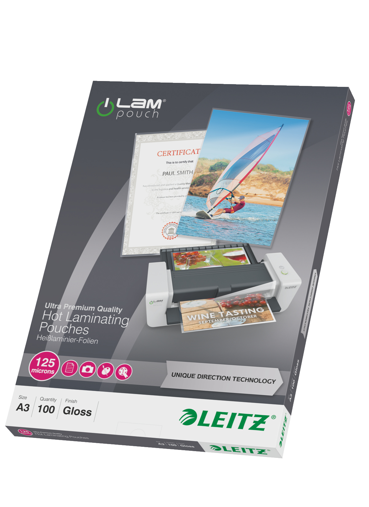 LEITZ Laminierfolien UDT glänzend für A3 125 micron, 100 St.