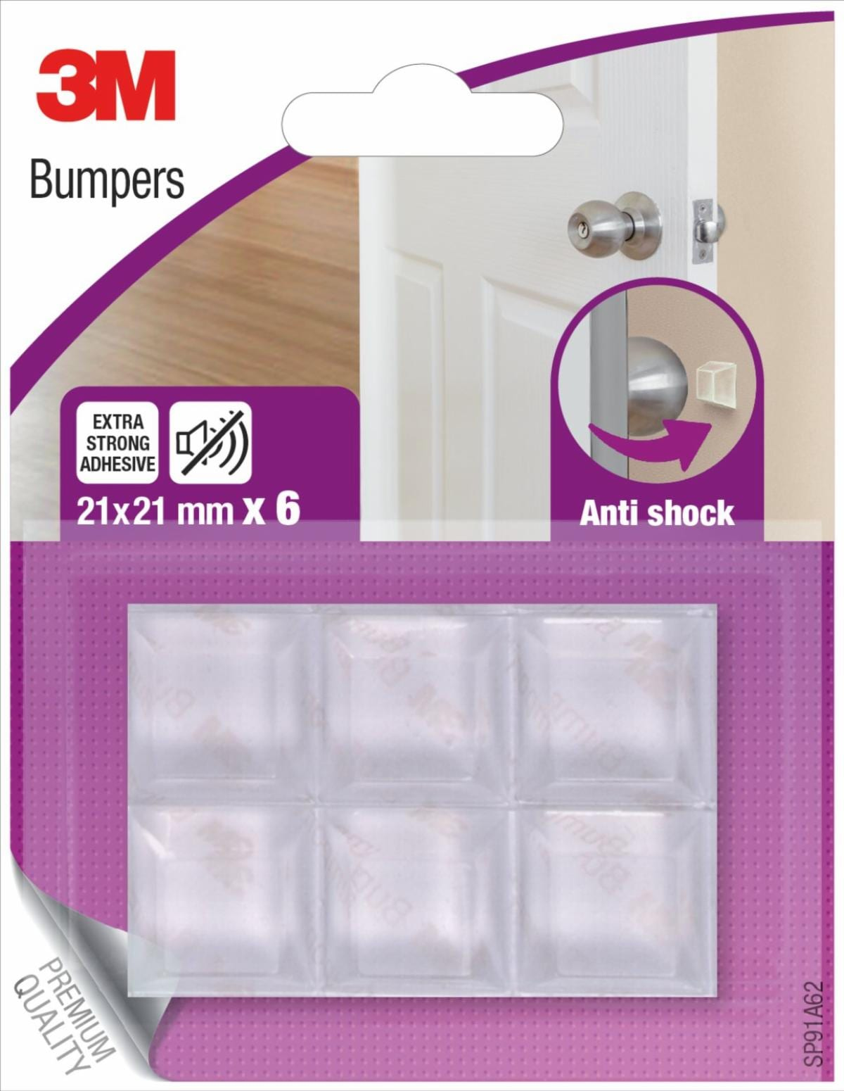 Scotch SP91A62 quadratisch Elastikpuffer, 6 St.