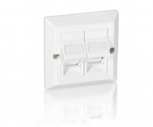 Equip Frontplatte 2xKeystone Jack 45° Universal 5Stk RAL1013