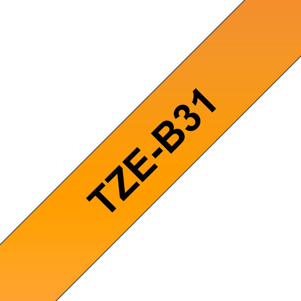 TZE-B31 LAMINATED TAPE 12MM 8M BLACK ON SIGNAL ORANGE