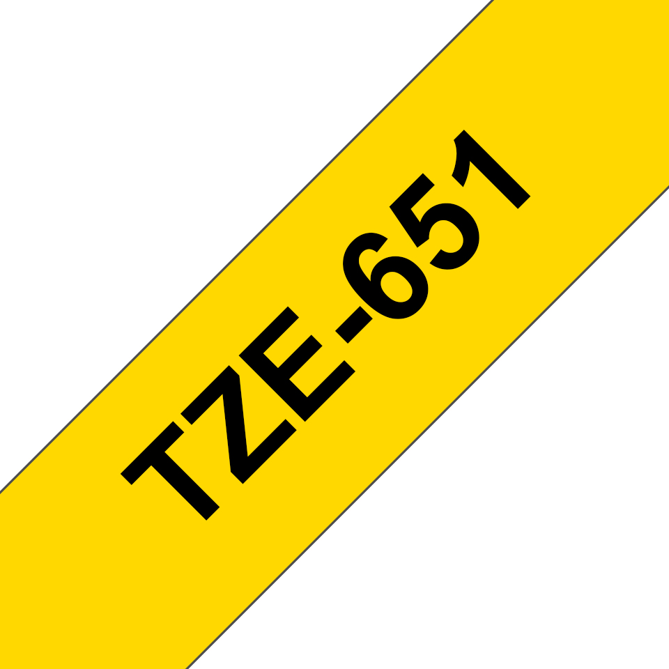 TZE-651 LAMINATED TAPE 24MM 8M BLACK ON YELLOW