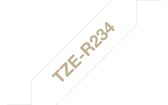brother Textil-Schriftband TZe-R234 TZER234, 12 mm, gold auf weiß, 1 St.