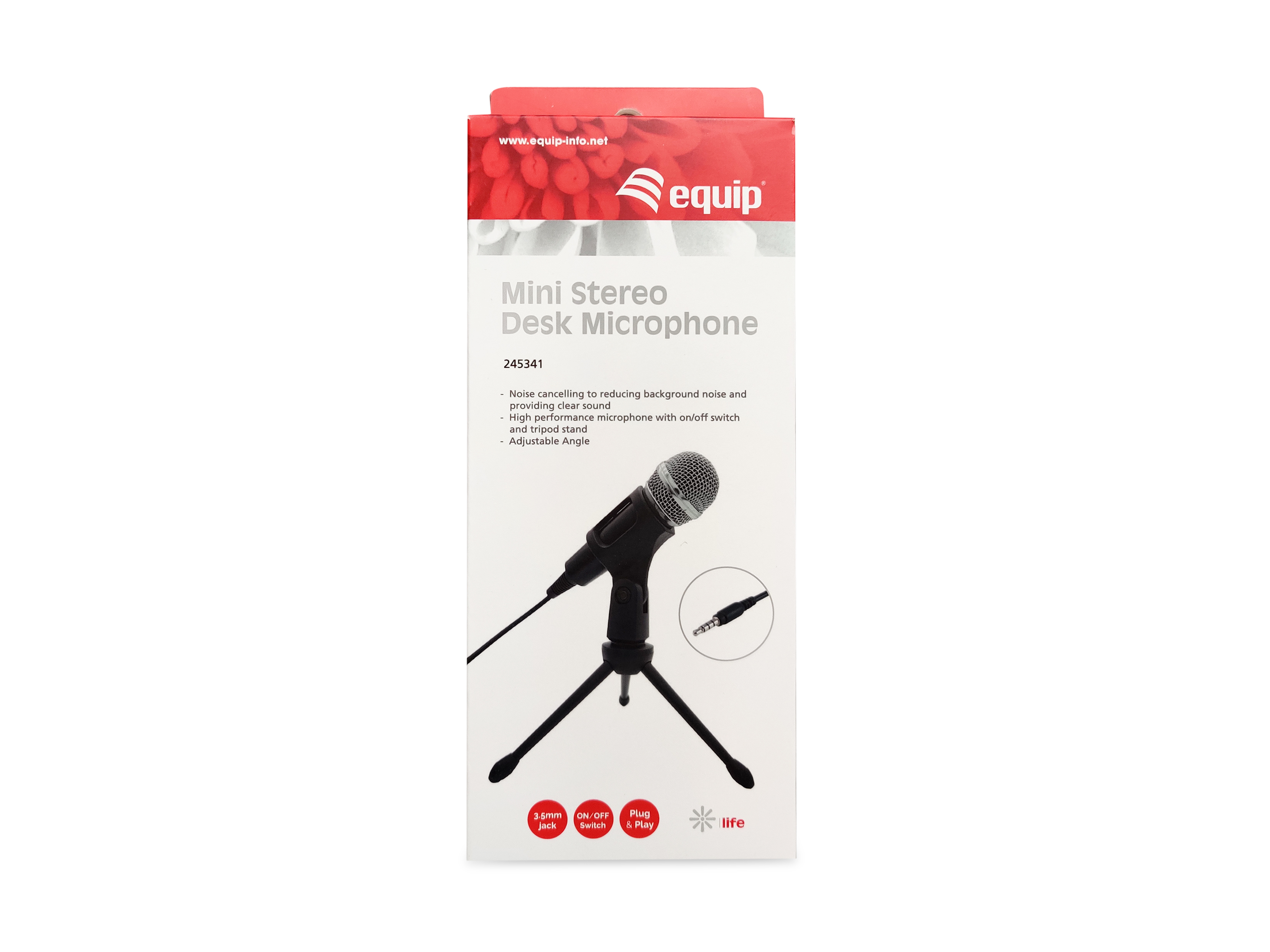 Equip Tischmikrofon Mini-Stereo mit 3.5mm AUX 1.80m schwarz