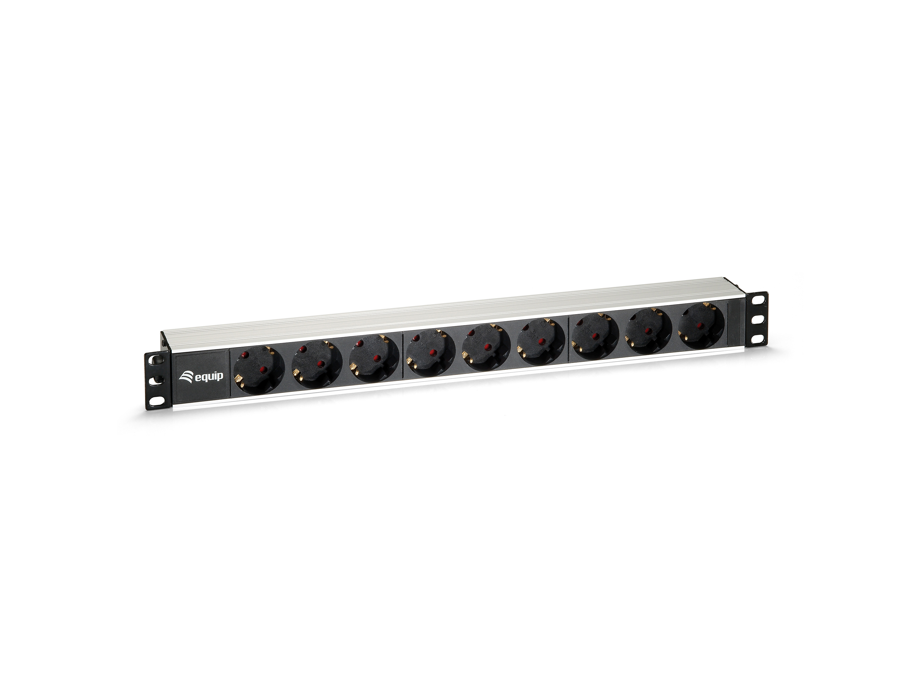 Equip 19 Steckdosenleiste 9xSchuko->St.90° si. Alu.