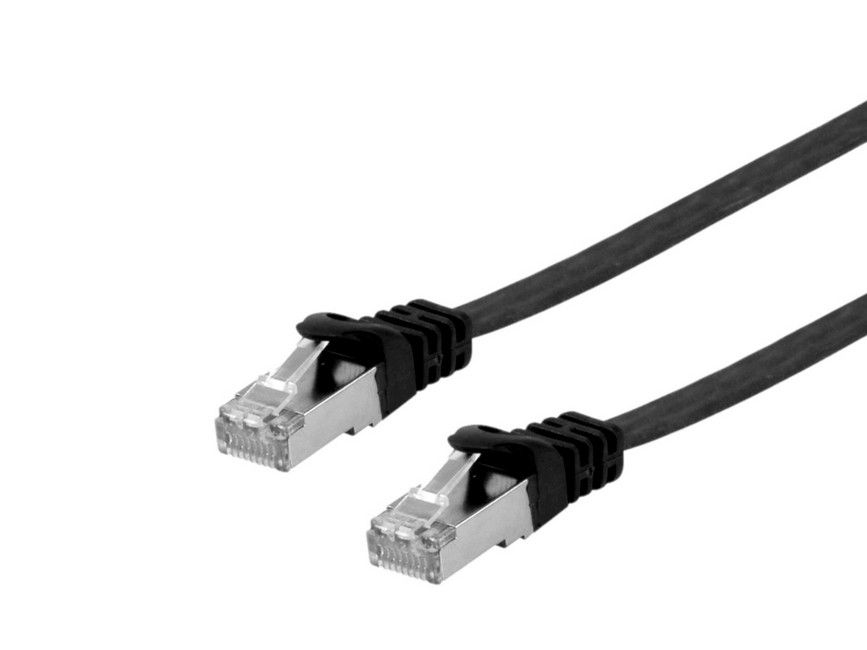 Equip Patchkabel Cat6A Flat U/FTP 2xRJ45 3.00m schwarz LSZH Polybeutel