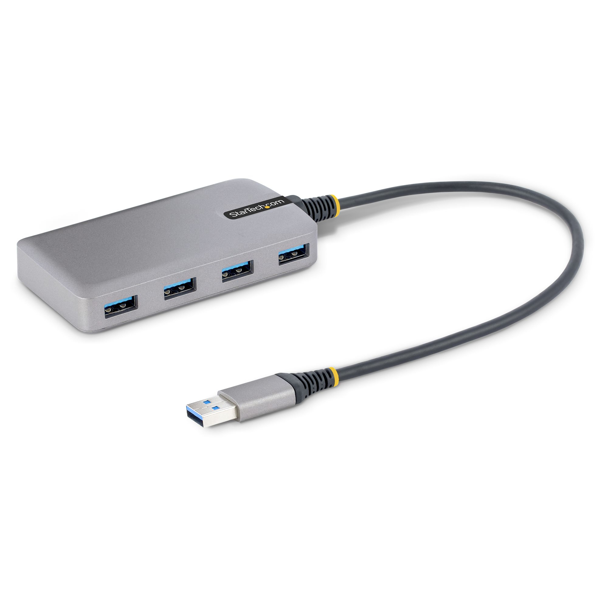 STARTECH.COM 4-Port USB Hub USB 3.0 5Gbps Bus Powered USB-A to 4xA w/ Optional Auxiliary Power Portable Laptop USB Hub 1ft/30cm