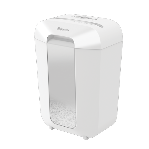 AKTION: Fellowes Powershred LX70 Aktenvernichter mit Partikelschnitt P-4, 4 x 40 mm, bis 11 Blatt, weiß mit 20 Euro CashBack