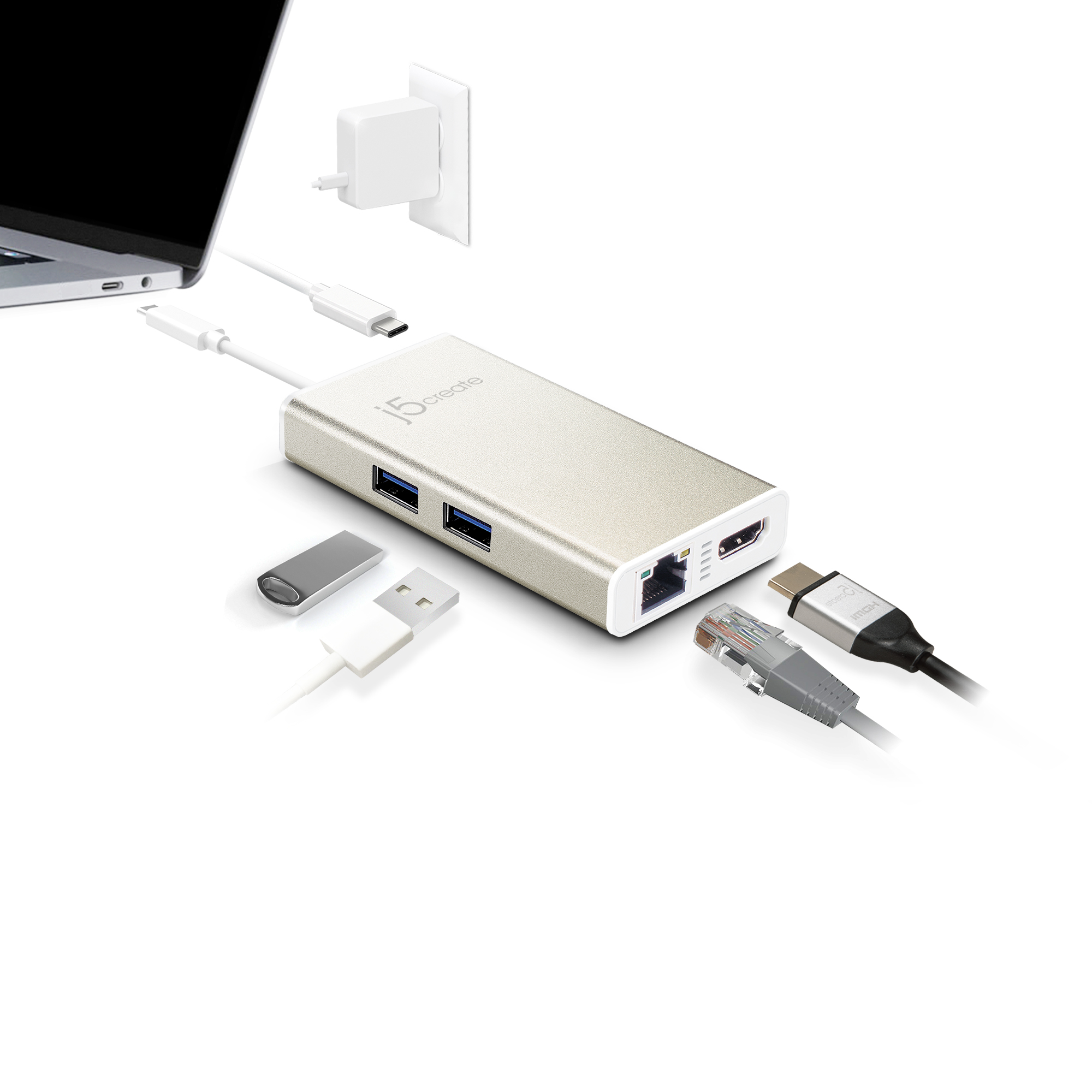 USB-C MULTI-ADAPTER - HDMI/ETHERNET/USB 3.1 HUB/PD 2.0