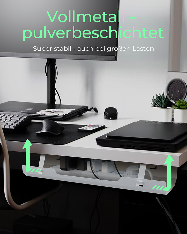 Kabelmanagementwanne IB-EWA100W-CM, für Schreibtische, Kabelführung