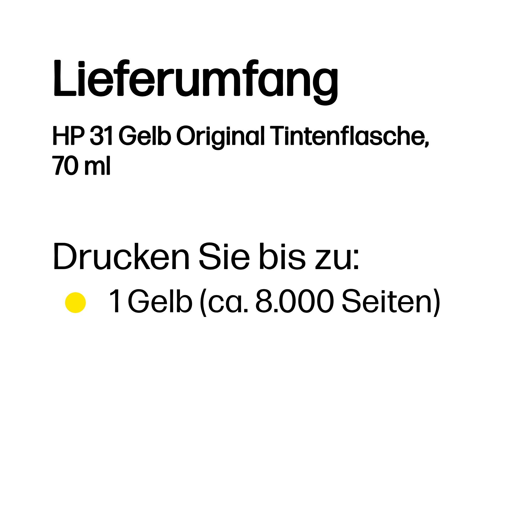 HP 31 Gelb Nachfülltinte 70ml