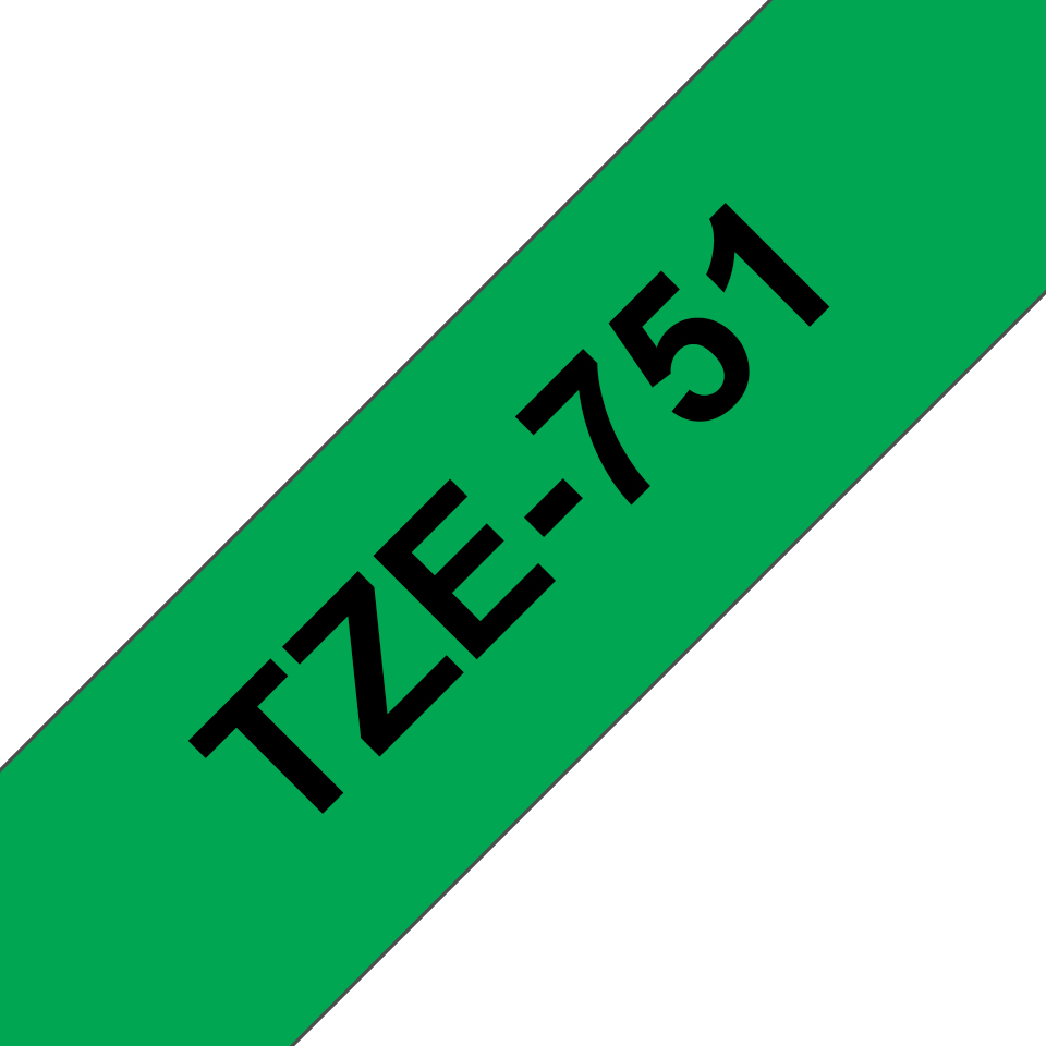 TZE-751 LAMINATED TAPE 24MM 8M BLACK ON GREEN