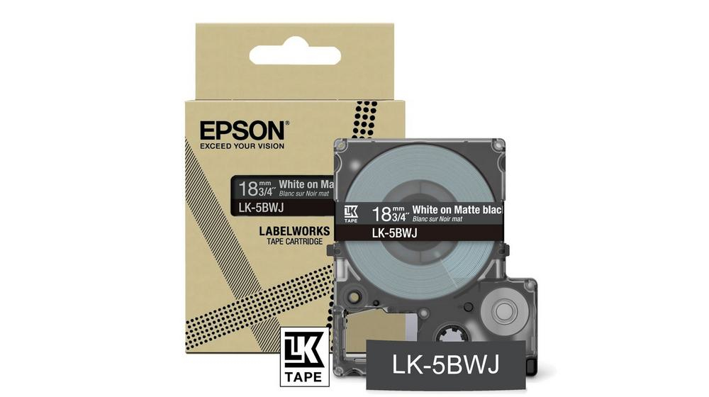 EPSON Schriftband LK LK-5LBJ C53S672081, 18 mm, schwarz auf blau, 1 St.