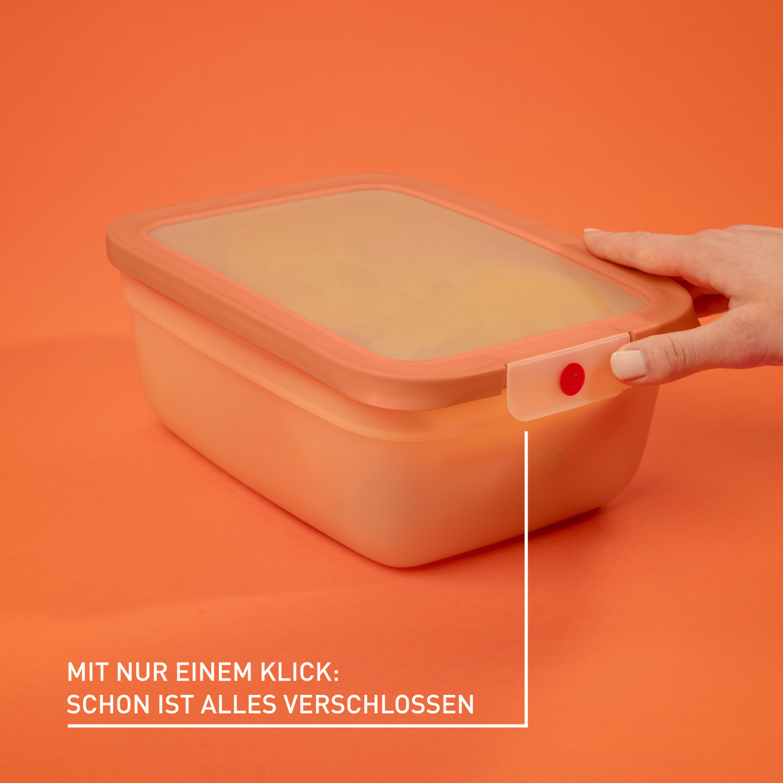 emsa Frischhaltedose ONECLICK 9,4 cm hoch orange 1,5 l, 1 St.