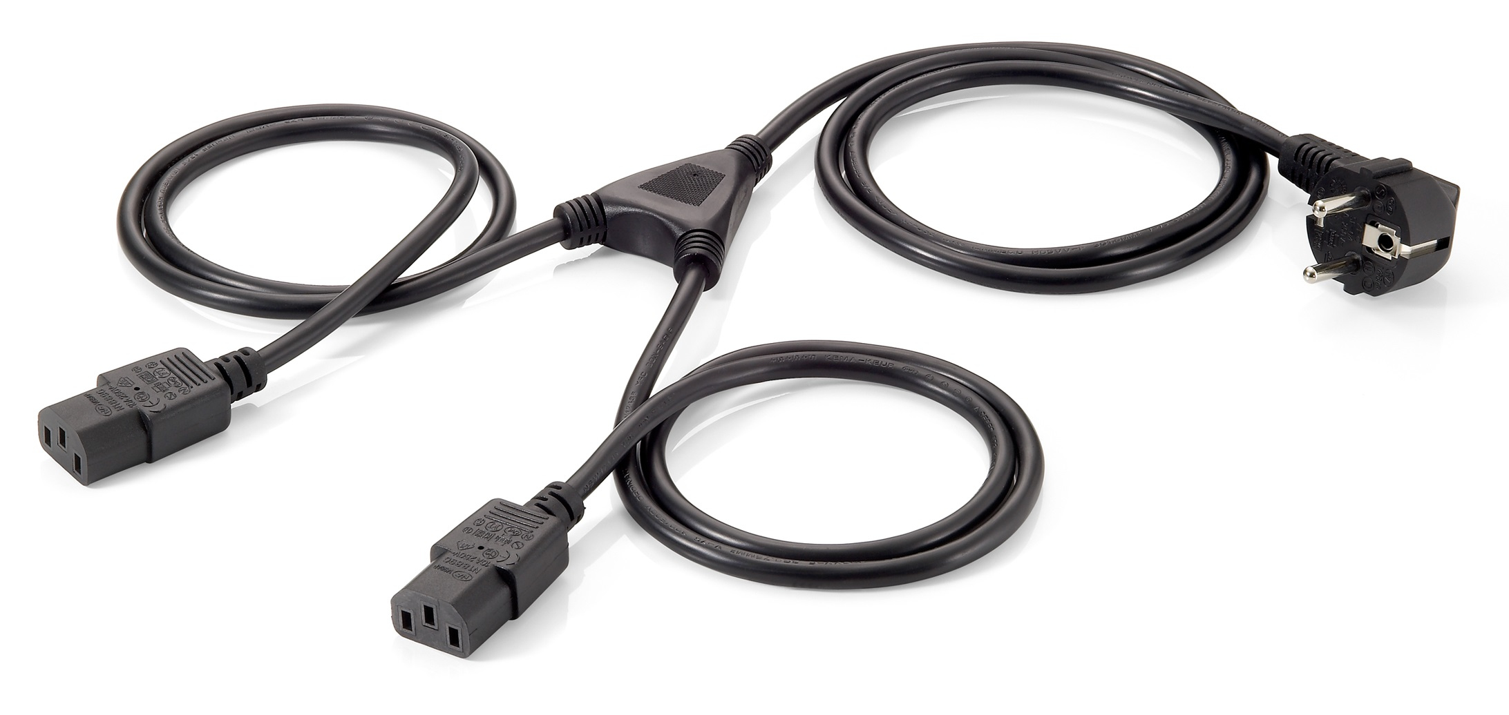 Equip Y-Netzanschlusskabel Schuko->2xIEC C13 St/Bu 1.80m PVC