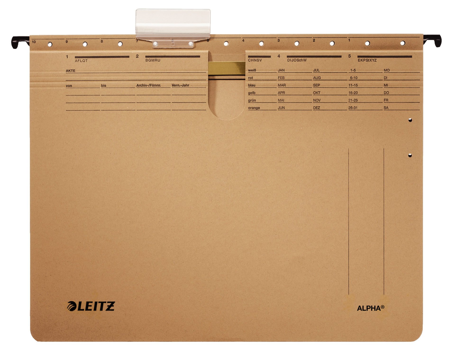 LEITZ Hängehefter ALPHA® 1914 Karton naturbraun DIN A4 1x kaufmännische Heftung, 25 St.
