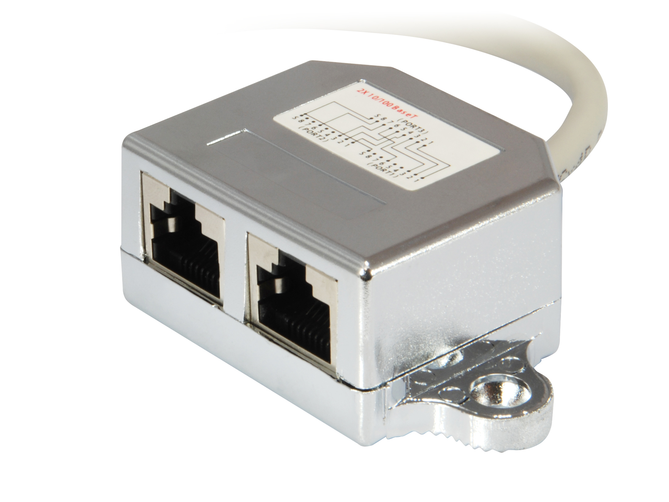 Equip 2-Port Splitter Cat5e RJ45->2xRJ45 FTP St/Bu 0.15m