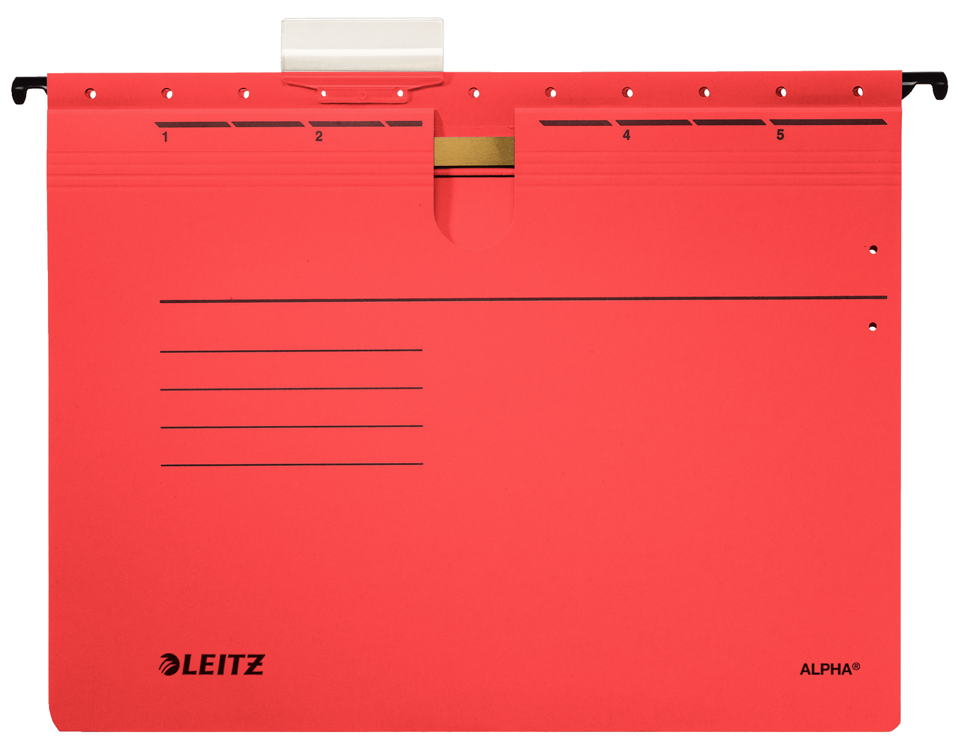 LEITZ Hängehefter ALPHA® 1984 Karton rot DIN A4 1x kaufmännische Heftung, 5 St.