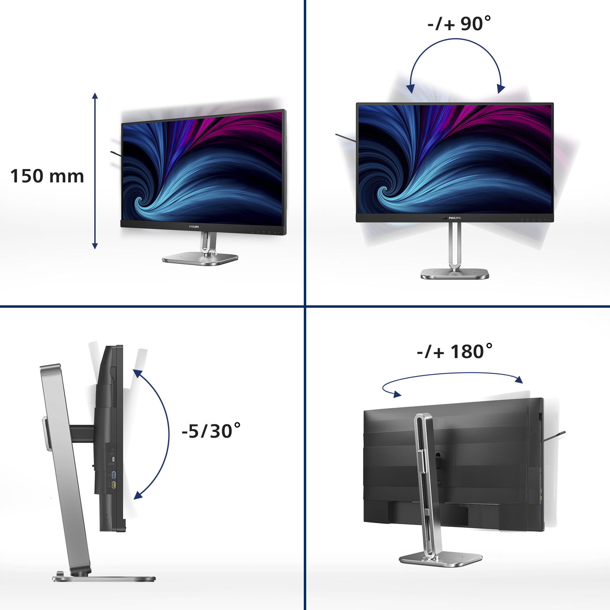Philips 68,5cm (27,0) 27B2U4601 16:09 HDMI+DP+USB-C black