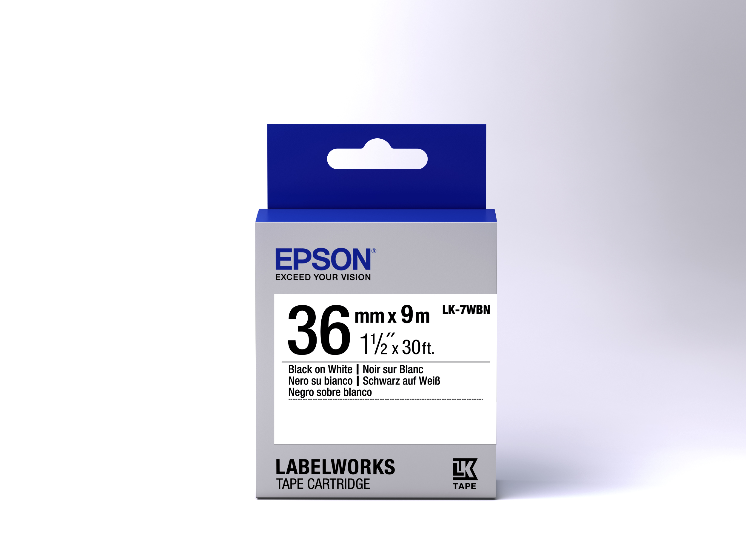 TAPE LK-7WBN STD BLK-/WHT 36/9 .