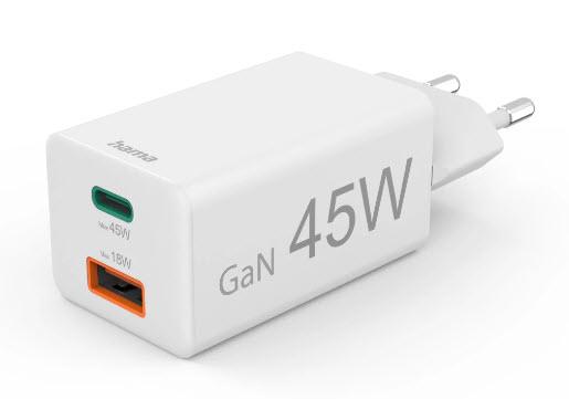 hama GaN-Ladeadapter weiß, 45 Watt