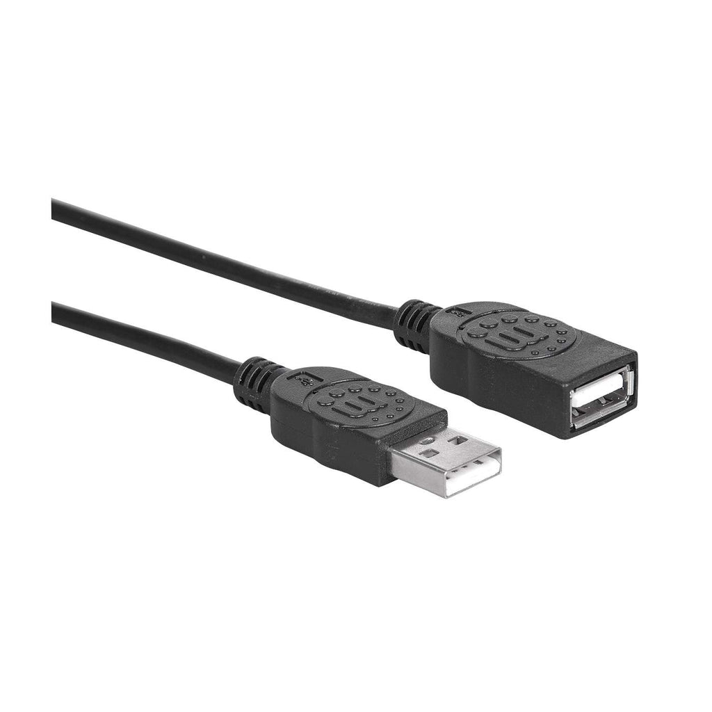 MANHATTAN Hi-Speed USB 2.0 Verlängerungskabel USB 2.0 Typ A Stecker - Typ A Buchse 480 Mbps 1,8m Schwarz