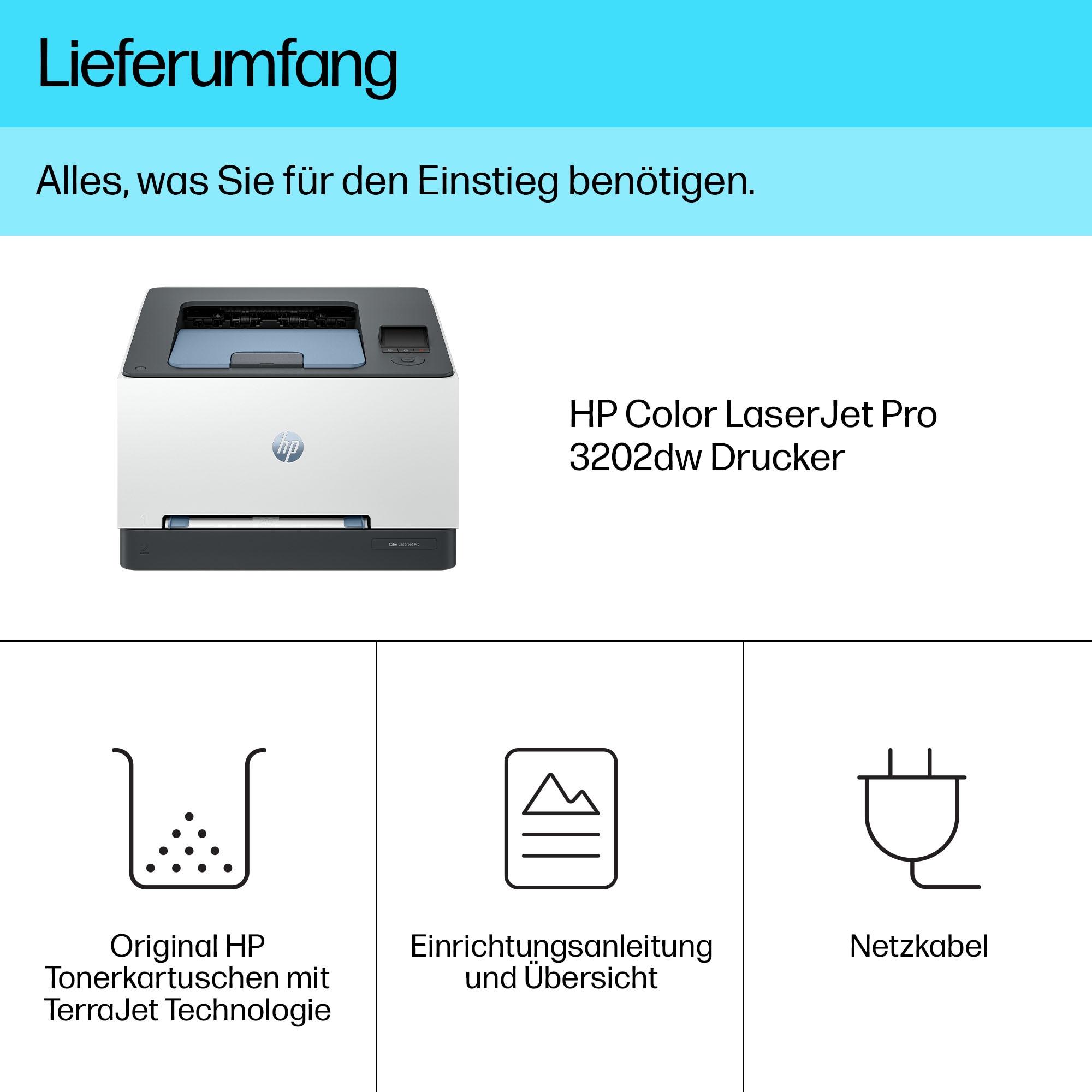 HP Color LaserJet Pro 3202dw Farb-Laserdrucker weiß