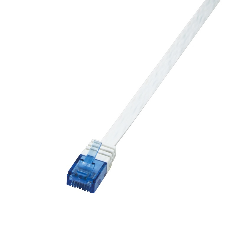 Logilink Flachpatchkabel RJ45 U/UTP Cat6 0.25m weiß