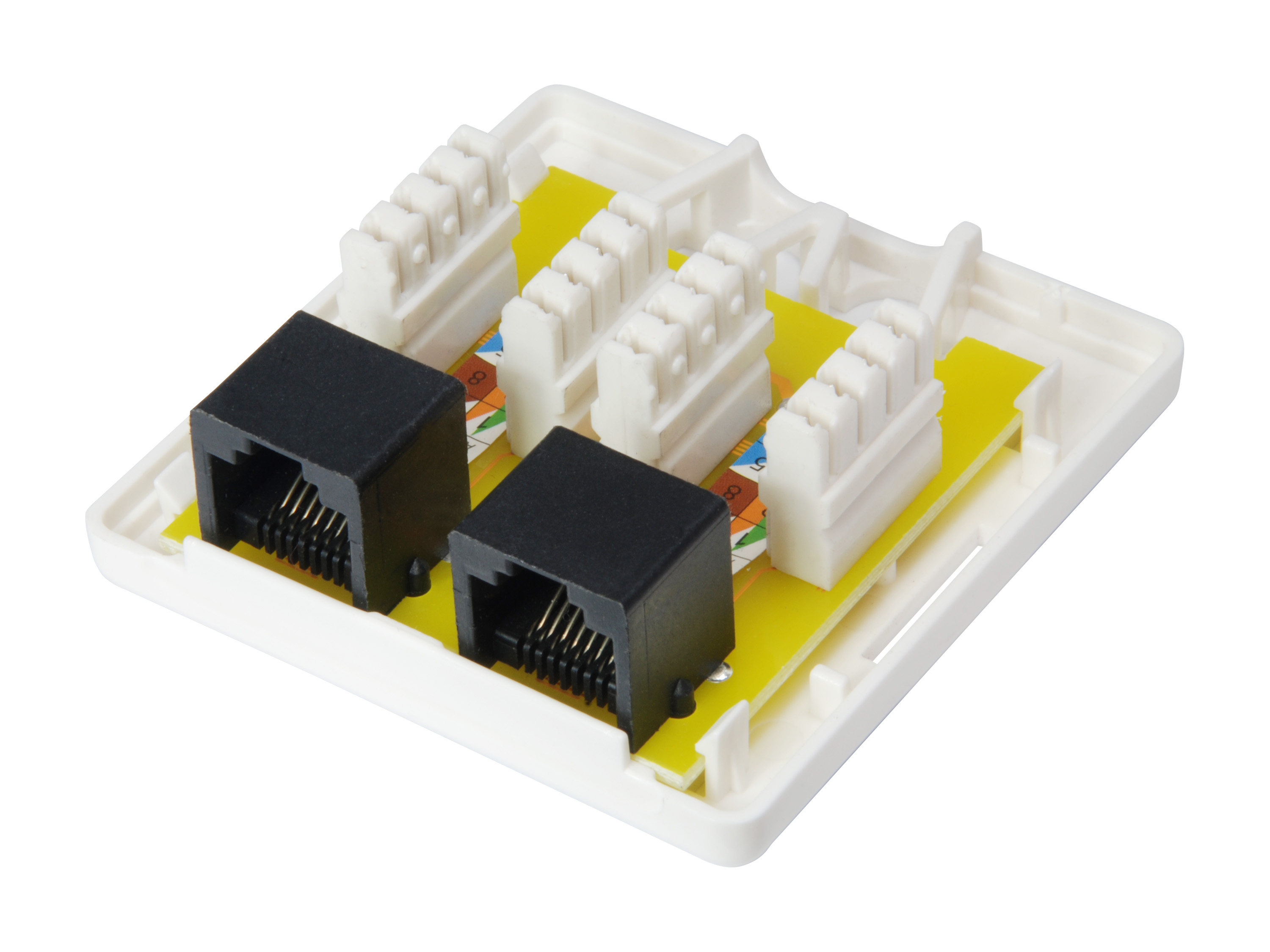 Equip Aufputzdose Cat6 2-Port 2x RJ45 UTP RAL 9010 ws Polybeutel