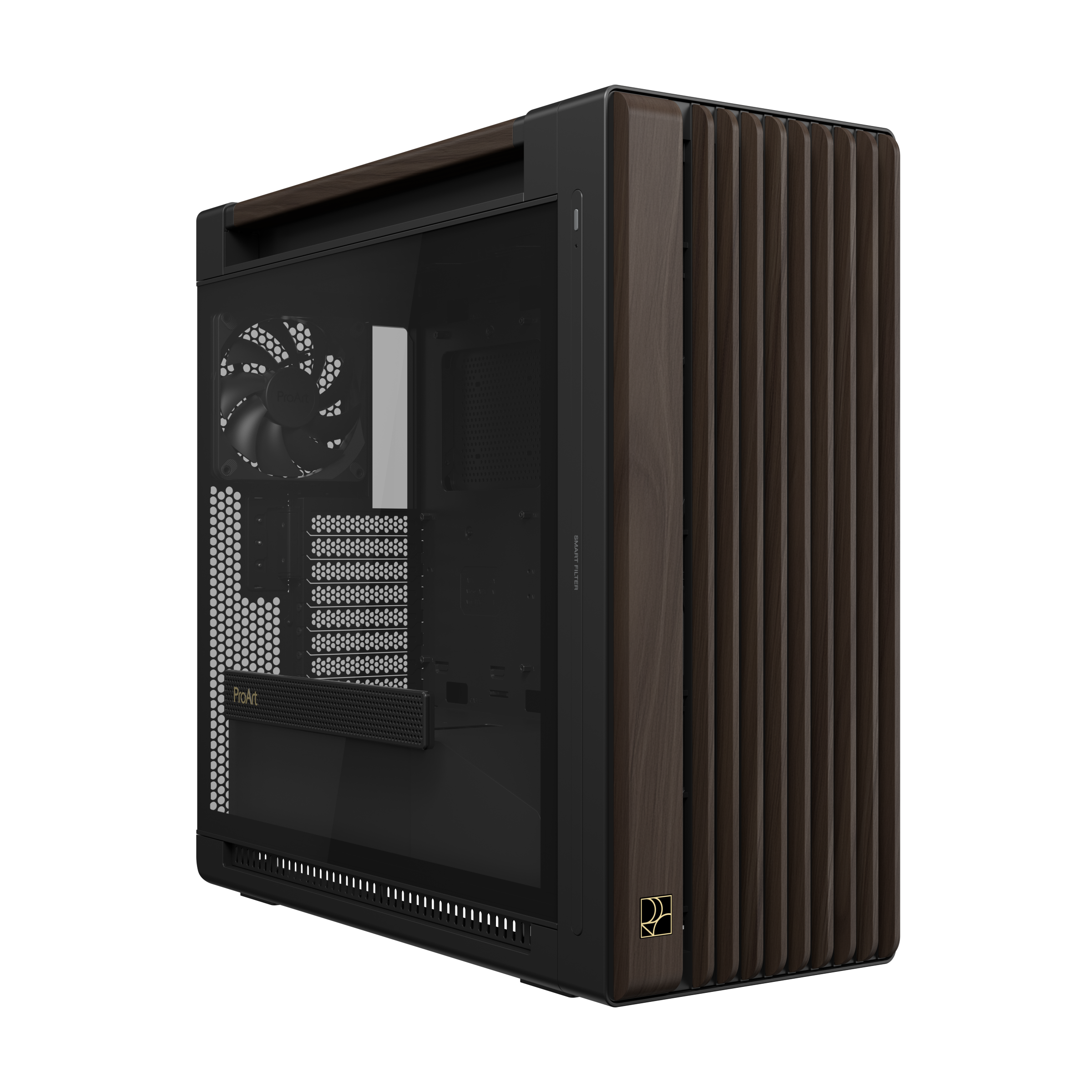 PROART PA602 WALNUT WOOD TG PWM MODERN BLACK, Tower-Gehäuse