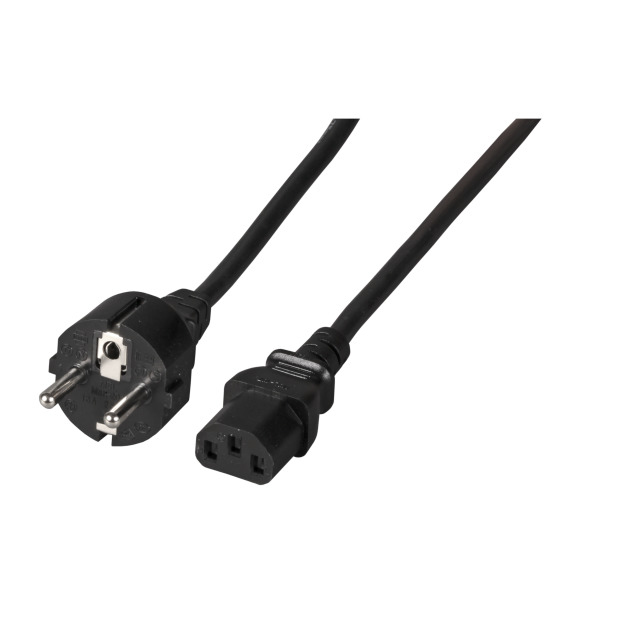 EFB Netzkabel Schutzkontakt 180°-C13 180°,sw,2,0m,3x0.75mm